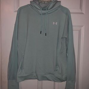 teal under armour funnel neck hoodie